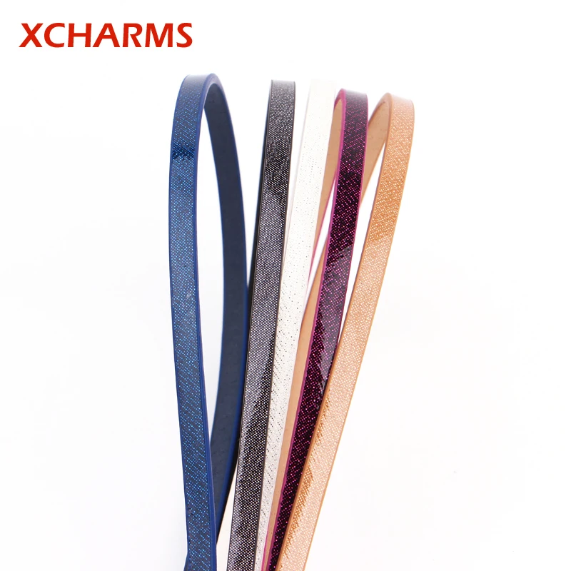 XCHARMS 5 мм/плоский кожаный шнур/гладкая поверхность/аксессуары/Ювелирные