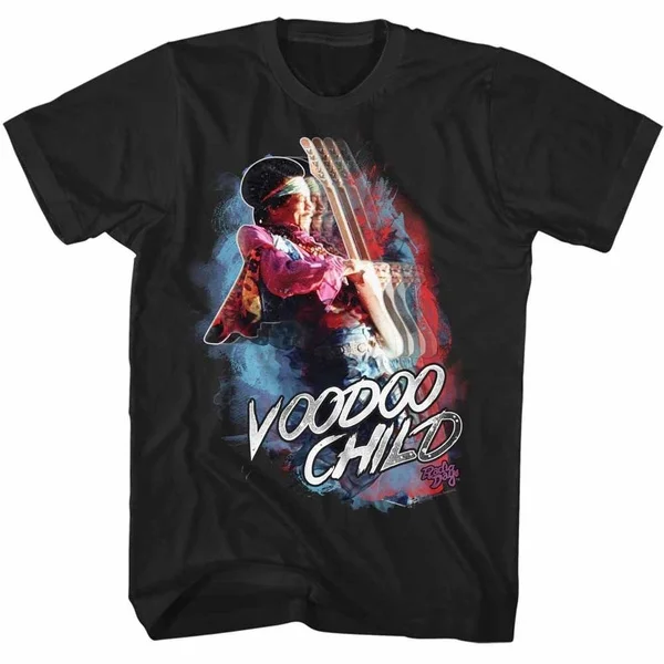 

Jimi Hendrix 1960's Music Icon Voodoo Black Adult T-Shirt Tee