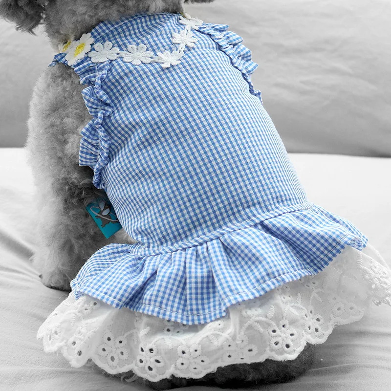 

Одежда с принтом в виде собак маленькая собачка Тедди мишка Bomei щенок весеннее платье на каждый день с проектом "кошки" Pet платье в клетку Оде...