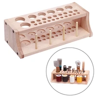 nonvor 1pcs wooden leather craft tool holder box wood rack punch handwork tool stand holder organizer for drill bits storage