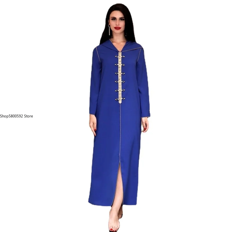 Abaya Дубай Кафтан мусульманское платье Djellaba женские Musulmane платья Абая для женщин