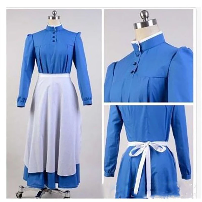 

Anime Howl's Moving Castle Sophie Hatter Wizard Howl Group of Characters Anime Cosplay Costume,Halloween Party women maid Dress
