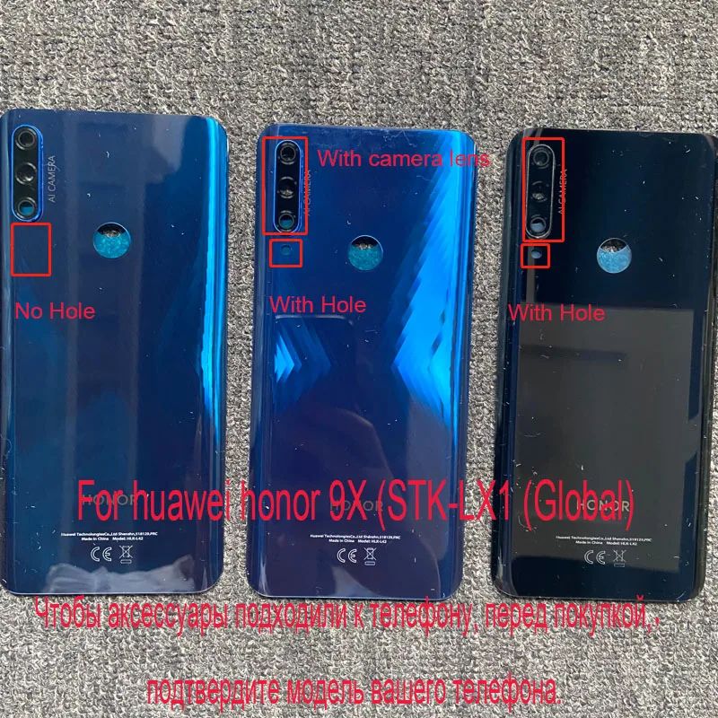 Замена для Huawei Honor 9X задняя крышка батарейного отсека Задняя стеклянная