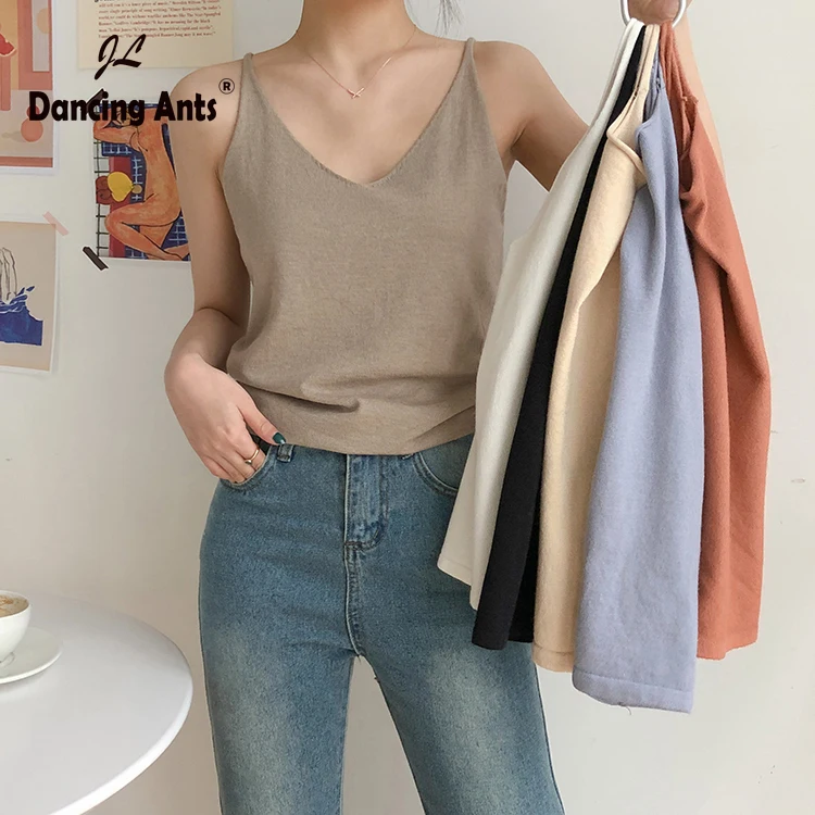 Женский жилет на бретелях без рукавов однотонный топ шикарный модный тонкий