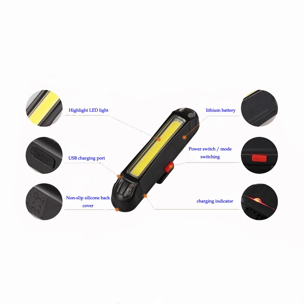

LED Bike Tail Lamp Multi Mode Bicycle Cycling Warning Light Waterproof USB Rechargeable Light Back Lamp Rear Light for Bicycle