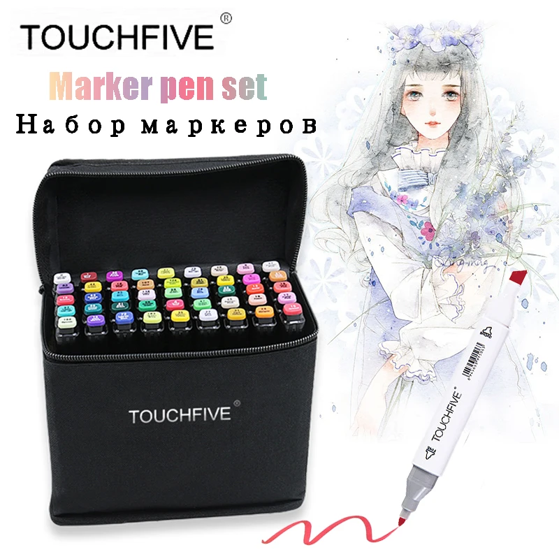 

Touchfive 30/40/60/80 manga-colored markers drawing alcohol pen markers based felt-tip oil-tipped sketch pen art supplies