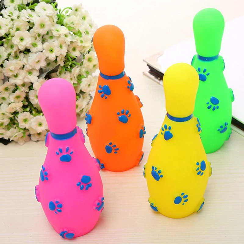 Игрушки для домашних животных собак звуковой Боулинг с узором лапы пищалка
