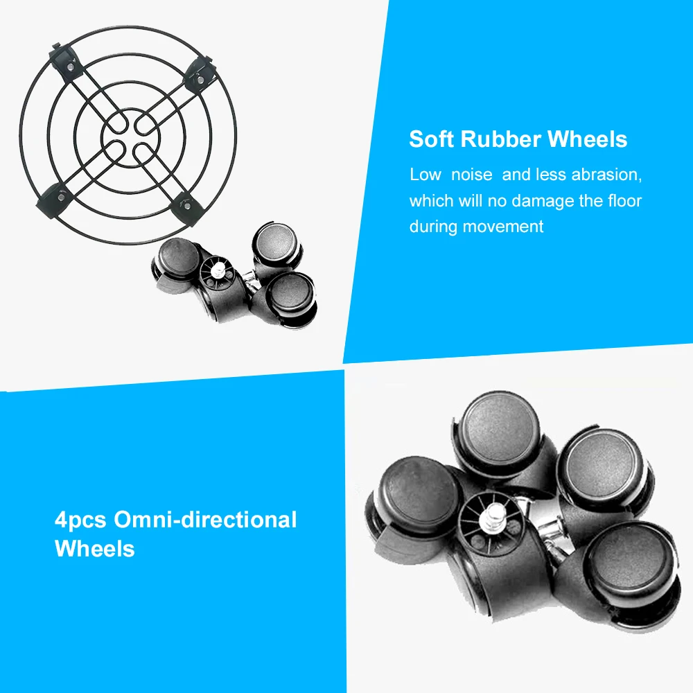 

KKmoon Omni-directional Wheels Movable Underframe Plant Stand Metal Bracket for Flowers and Plants with Universal Wheels