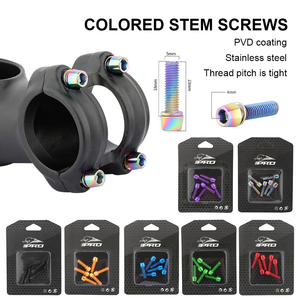 6 шт./компл. MTB Stem титановые велосипедные винты для руля красочные из нержавеющей