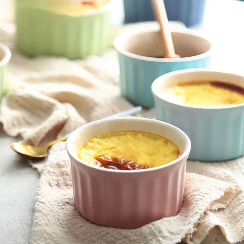 

Baking Cake Mold Ceramic Mini Baking Bowl Baking Cup Double Skin Milk Wan Round Pudding Oven Mold