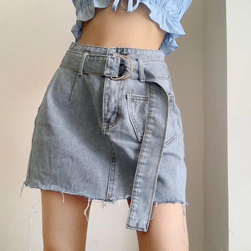 

Summer Fashion Women Skirt 2020 Casual Streetwear Hollow Out Denim Skirt Bodycon Pencil Skirt
