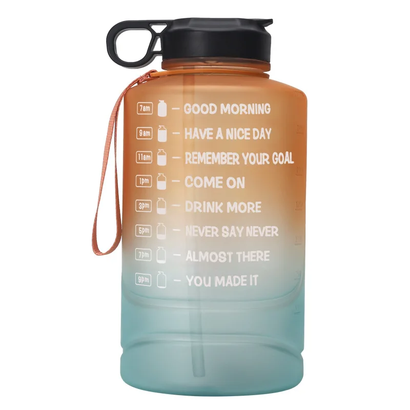 

Large Half-gallon Inspirational Water Bottle With Straw And Leak-proof Bpa Free Tritan Sports Water Bottle With Time Stamp