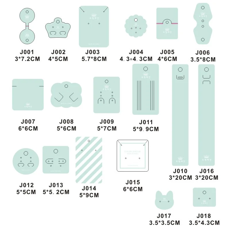100 шт./лот серьги ожерелья витринные карты для ювелирных изделий в коробке и