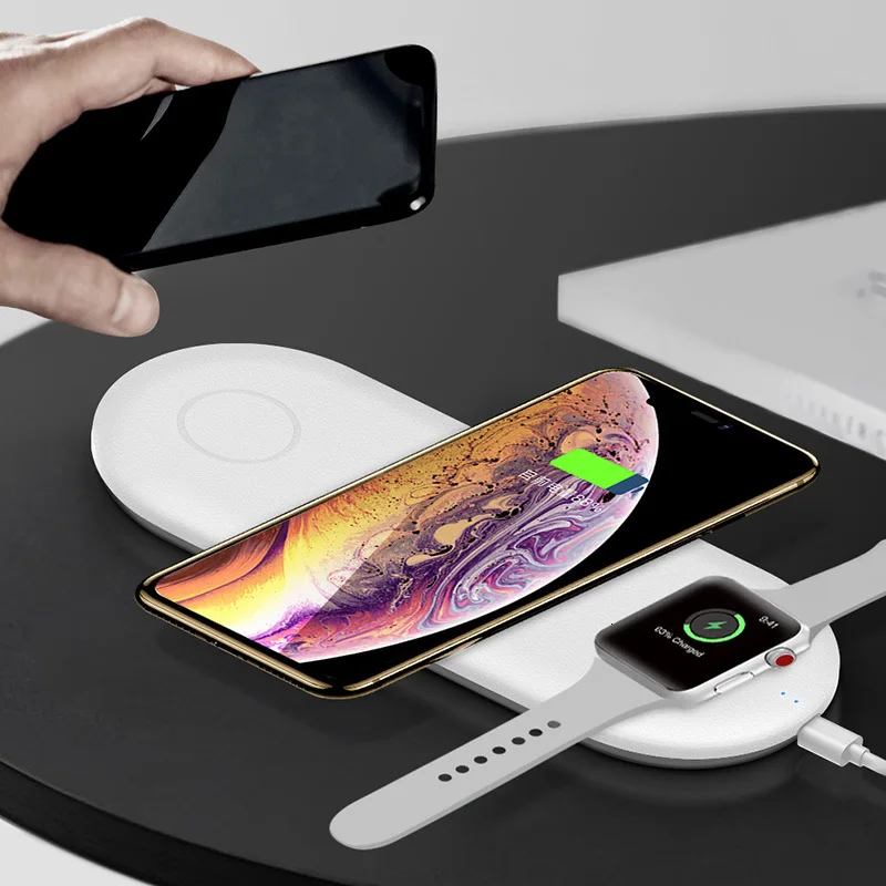 Беспроводное зарядное устройство Qi 3 в 1 для iPhone 11 Pro XS Max XR X 8 Apple Watch AirPods док станция