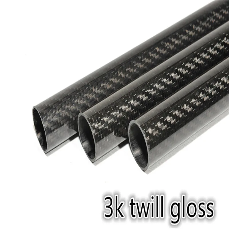 

2 pcs 22MM OD x 20MM ID x 1000MM (1m) 100% 3k Carbon Fiber tube / Tubing shaft, wing tube Quadcopter 22*20 Glossy Twill Finish