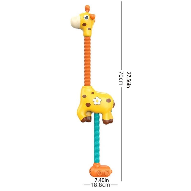 

Bath Toy Water Sprinkler Swimming Pool Toy Bath Playing Giraffe Shower Rose Toy for Bathtub Infant Bend Free Non-Mold