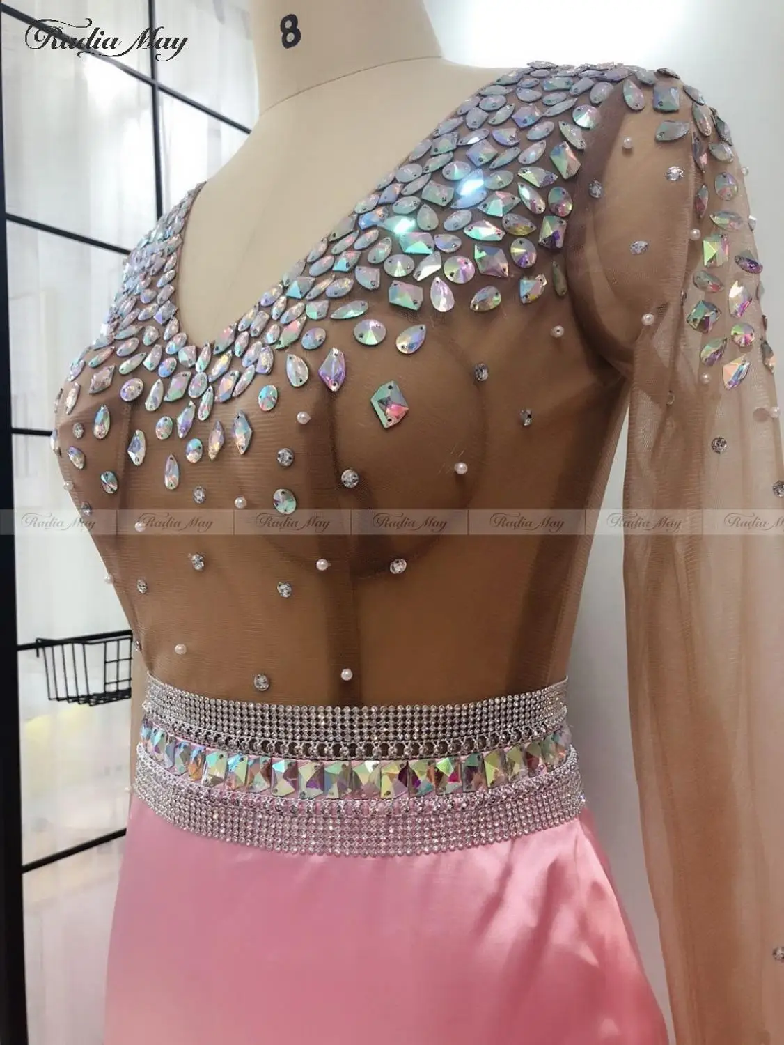 Роскошные Стразы Кристальные белые платья русалки для выпускного вечера с