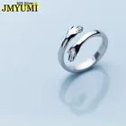 Женские открытые кольца JMYUMI, Многослойные Регулируемые кольца ручной работы из стерлингового серебра 925 пробы геометрической формы для обниманий