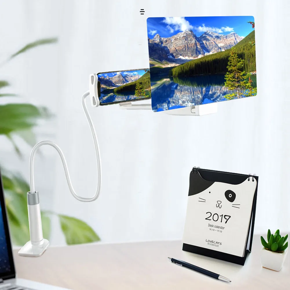 Попсокет Универсальный мобильный телефон HD Проекционный кронштейн Экран Лупа 360