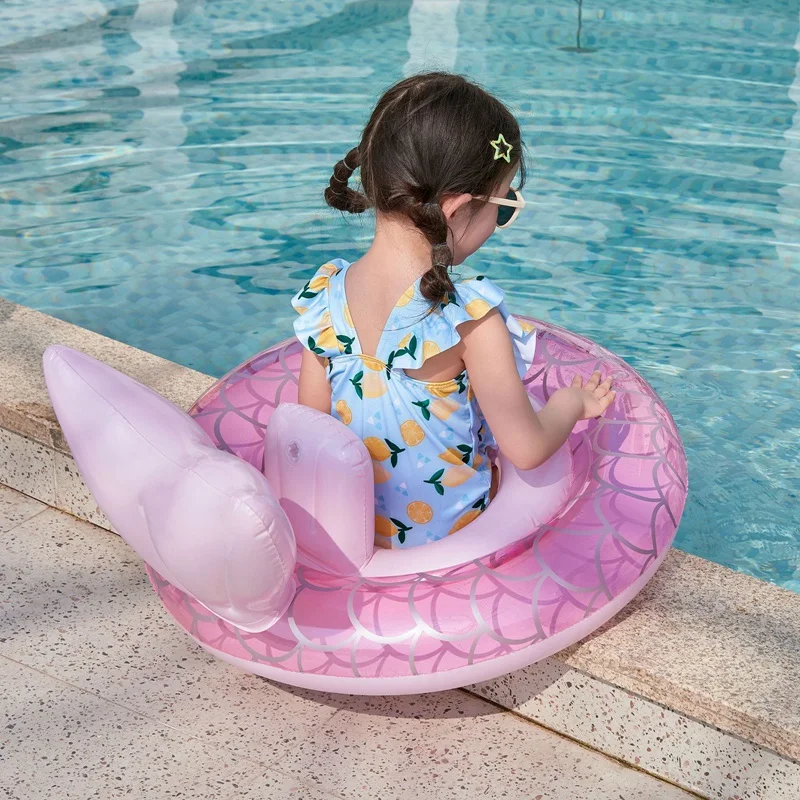 

Children's Mermaid Inflatable Swimming Ring Floating Bed Swim Circle Baby Seat Swimming Seat Summer Pool Party Toy 0-8 Years Old