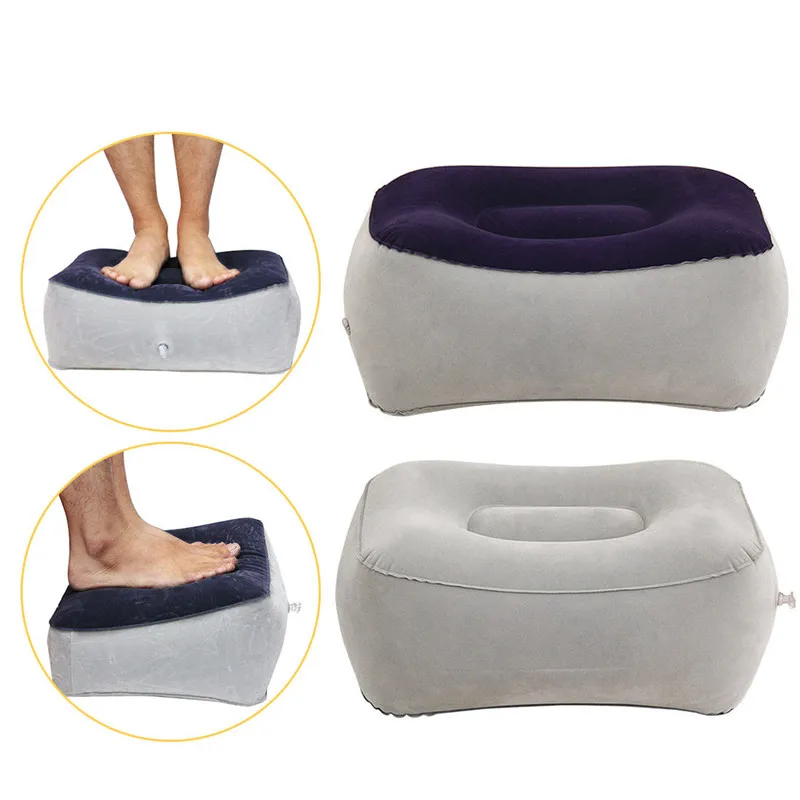 Brand New Inflatable Foot Rest Travel Air Pillow Office Home Leg Up Footrest Relax Pad Plane Train Recliner