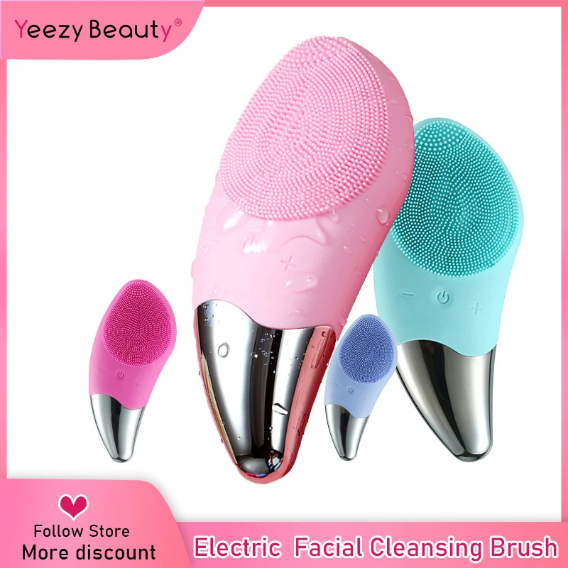 Силиконовая щетка для очищения лица ультразвуковая Вибрация электрическое