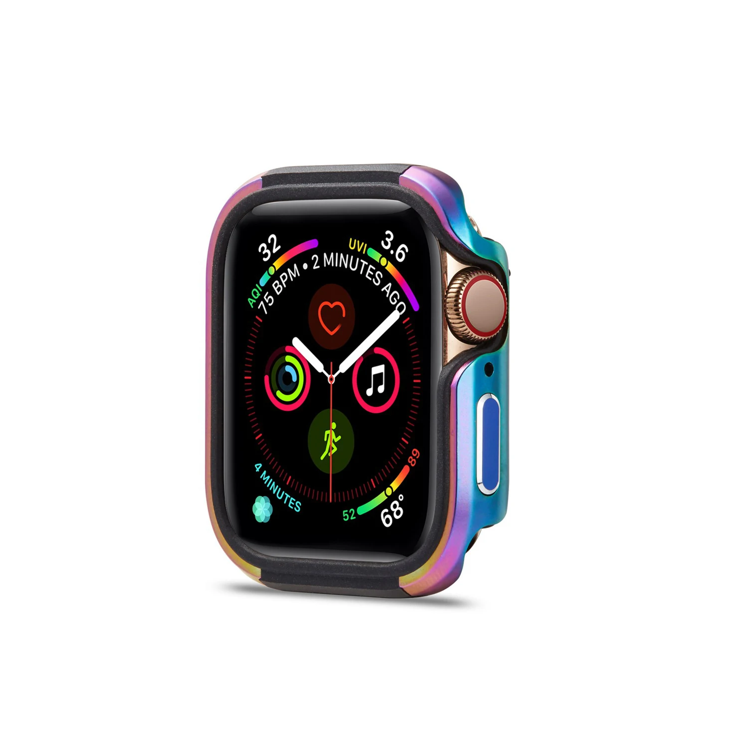 Чехол для часов совместимый с Apple Watch series 5 4 44/40 мм алюминиевый сплав + ТПУ защитный