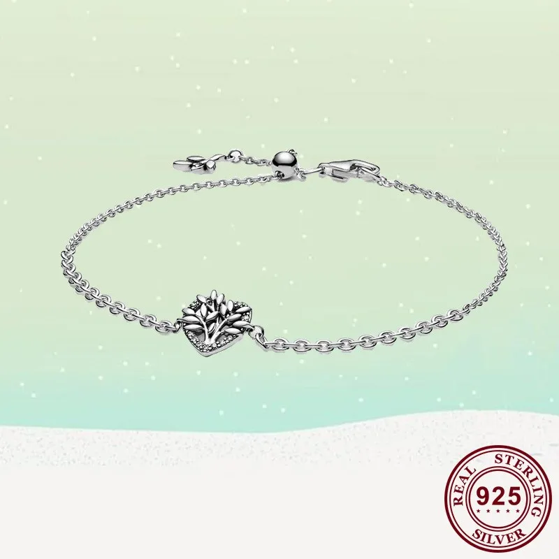 

2021 New S925 Silver Rose Gold Love Pink Bracelet Valentine's Day Fashion Original Jewelry Gift