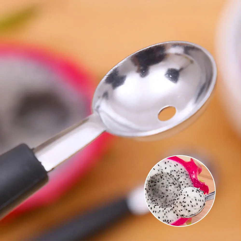 Дыня мяч Совок фруктовая ложка Мороженое сорбет из нержавеющей стали двойной