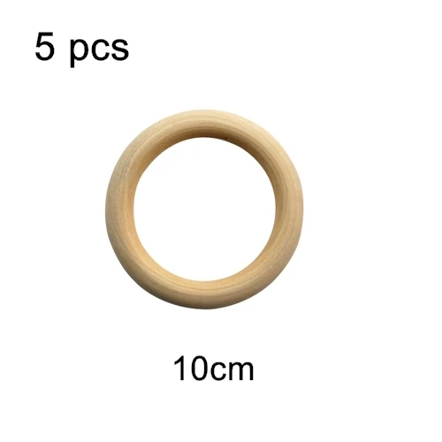 5pcs 10cm Натуральные зубцы из древесины бусины деревянное кольцо Stic Dreamcatcherk Дети Diy Деревянный аксессуар для изготовления ювелирных изделий макраме аксессуары - Цвет: 5pcs 10cm