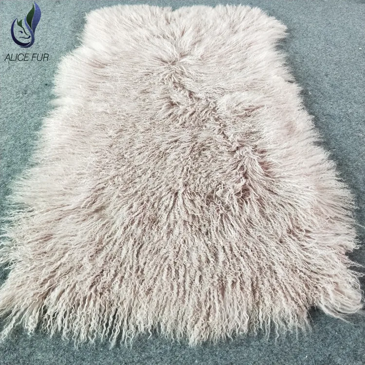 Высокое качество Длинные волосы монгольского ягненка кожа с натуральным