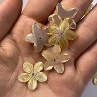 3pcs mother of pearl shell beads carved flowered loose shell for jewelry making bracelet earring handiwork sewing accessory