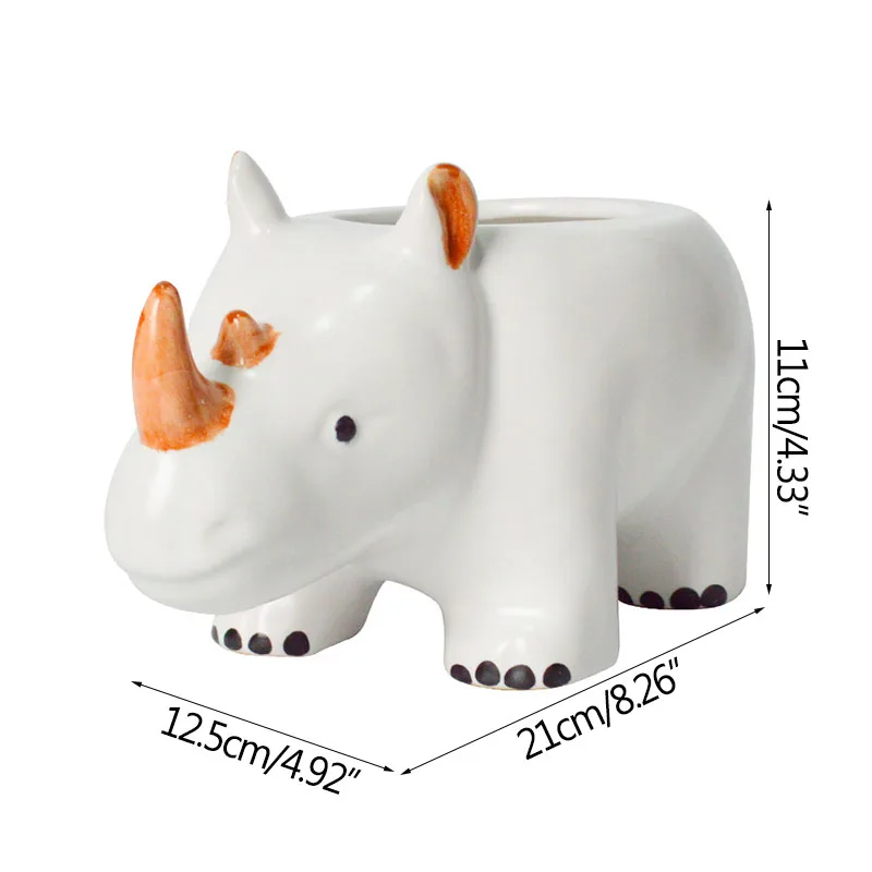 

Strongwell Cartoon Rhino Succulent Flowerpots Fairy Gardening Decoration Flower Pot Home Decoration Accessories Cute Figurines