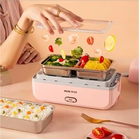 220v 1l mini 2 layers electric rice cooker portable office school lunch meals heating box fast heating multi cooker for travel