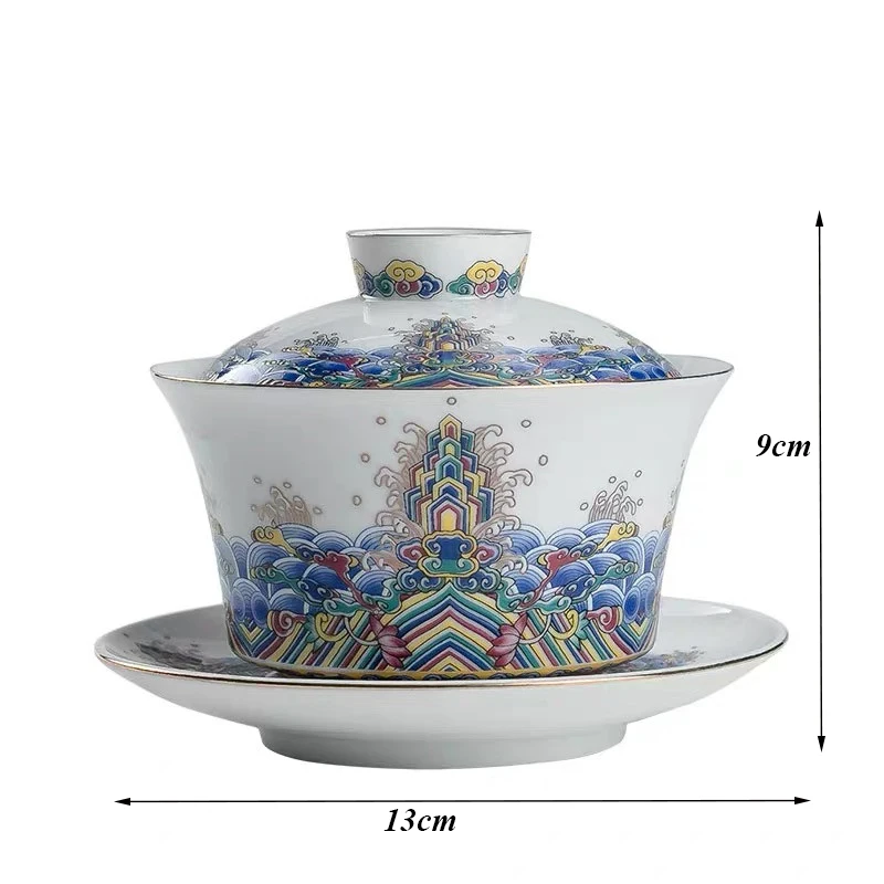 Керамический чайный сервиз Phoenix Gaiwan Jingdezhen цветная эмалированная чайная чашка с