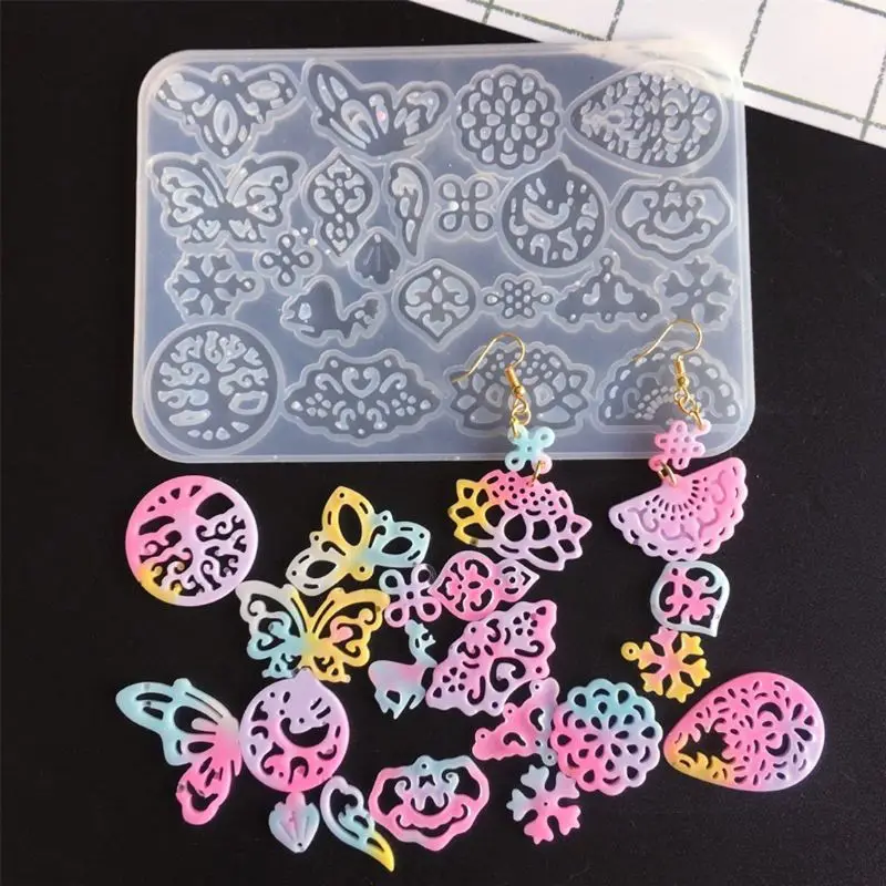 2 шт. древние полые цветочные формы серьги Шпилька ожерелье Веер Подвески