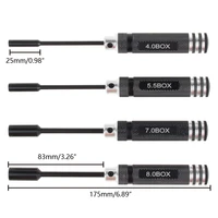 4pcsset rc tools 4 0 5 5 7 0 8 0mm screwdriver hex screw driver set titanium plating hardened for rc helicopter toys