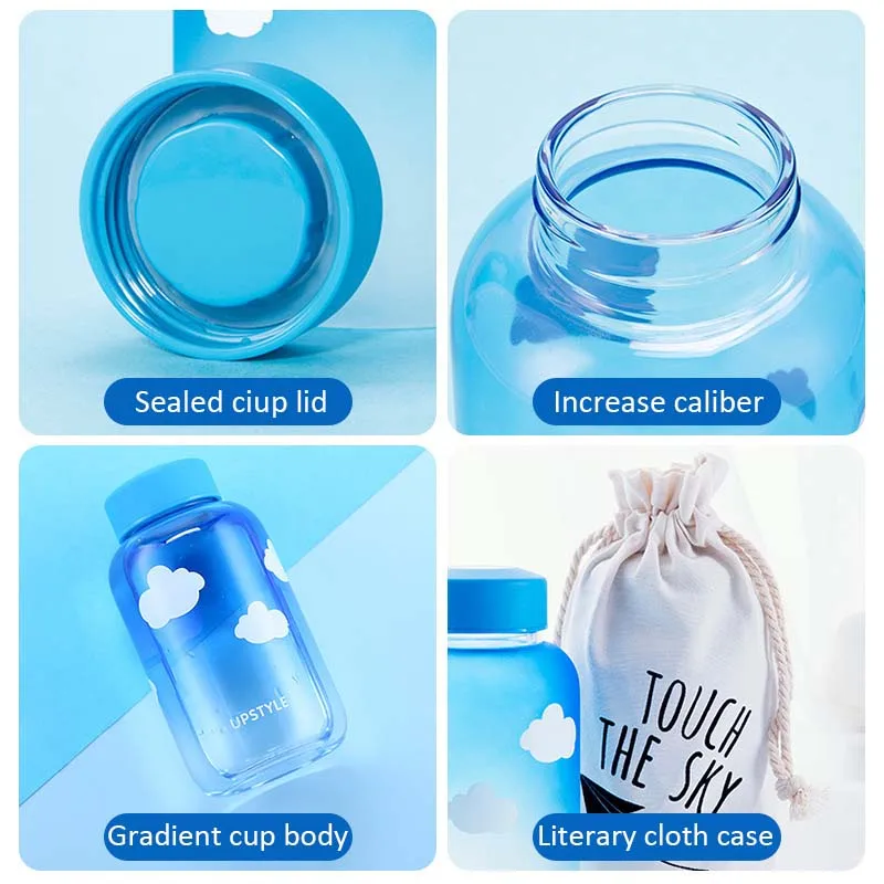 Милая бутылка для питья из градиентного стекла с созвездиями на прикосновении