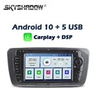 Автомобильный мультимедийный DVD-плеер Carplay DSP IPS PX6 Android 10,0 4 Гб + 64 Гб GPS карта RDS радио Bluetooth 5,0 для VW Seat Ibiza 2009 - 2014
