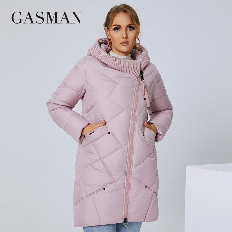 GASMAN 2022 Women's winter jacket Plus size L-6XL Pink fashion Women coat Brand Fashion Thick cotton Windproof Hooded parka 1702