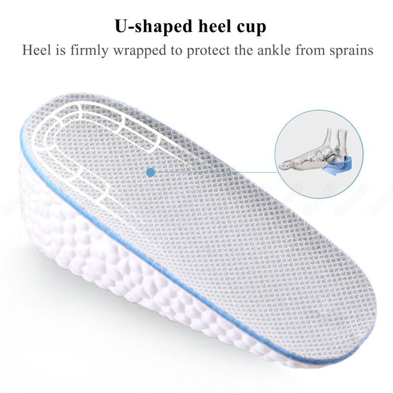 Memory Foam Height Increase Insoles for Women's Shoes Men Sneakers Heel Insert Comfort Deodorant Shoe Sole Lifting Template | Обувь