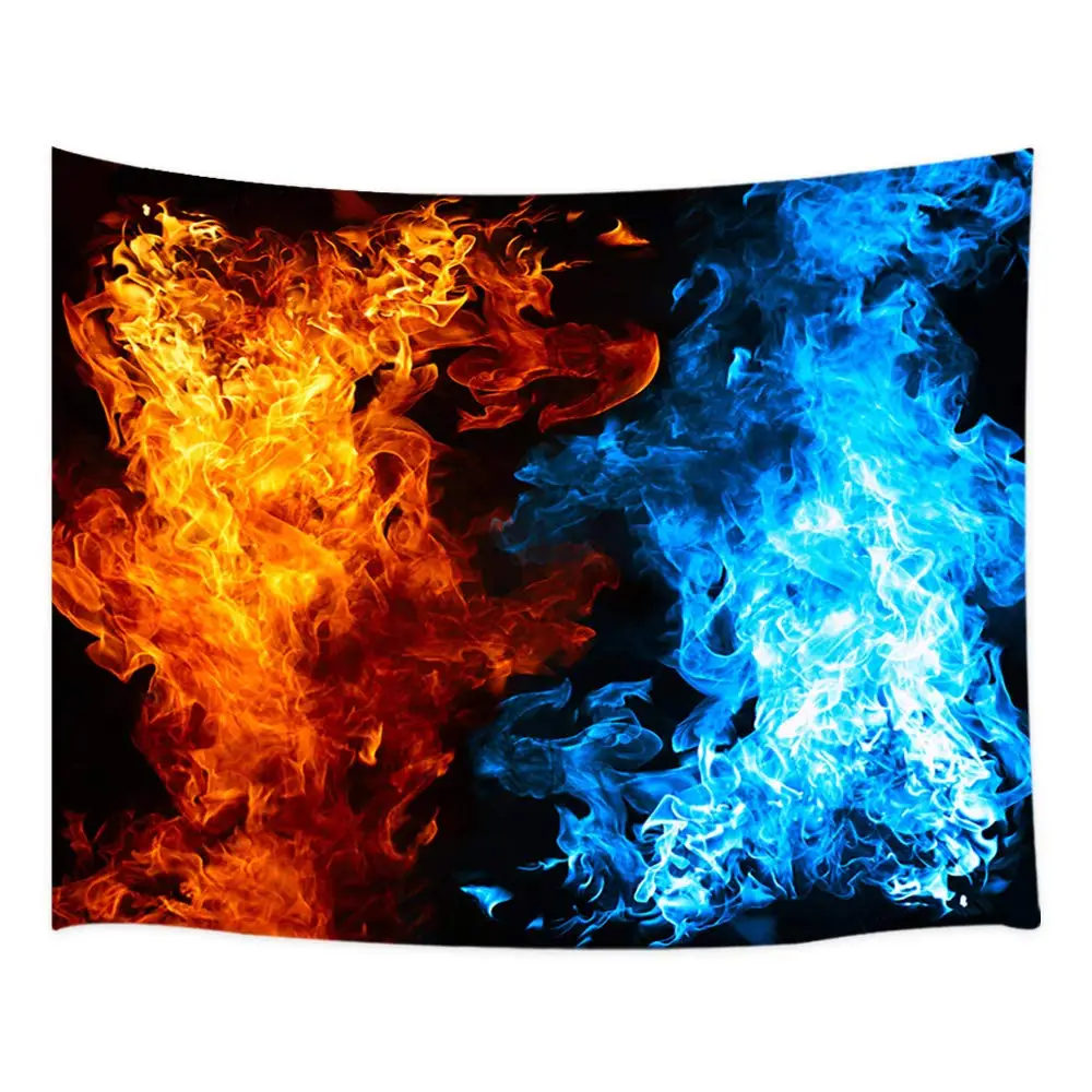 

Modern Art Creative Ice Fire in Black Wall Tapestry Art Home Decor