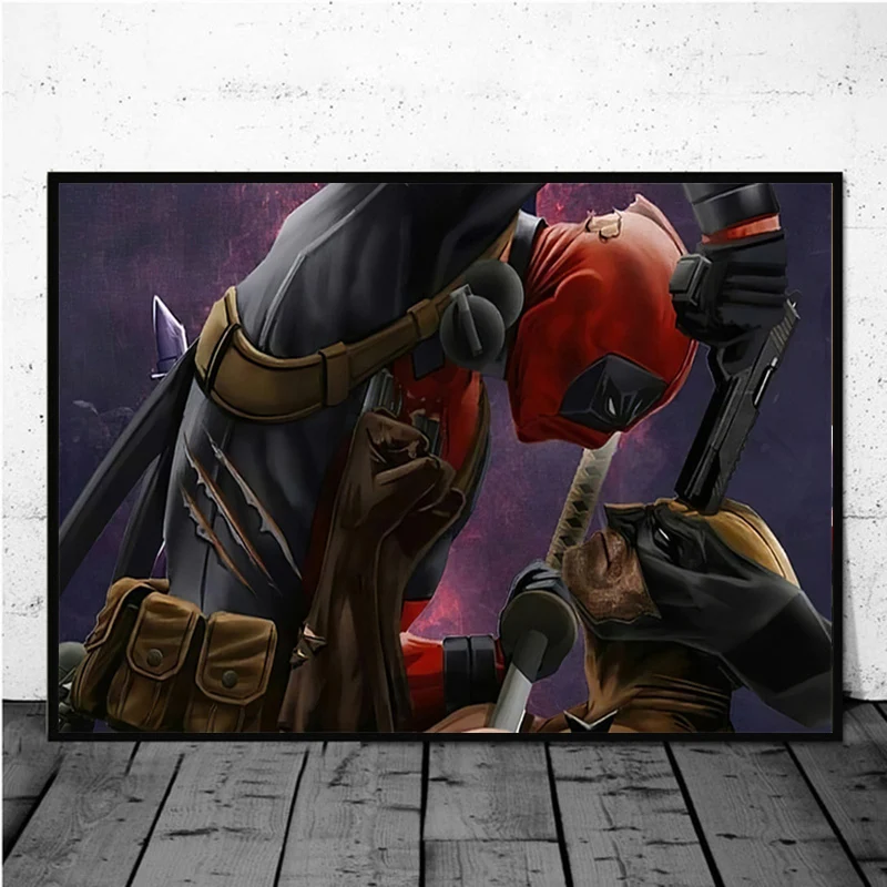 Картина на холсте Marvel Avengers супергерой Deadpool плакаты и печати для декора гостиной картину домашнего декора.