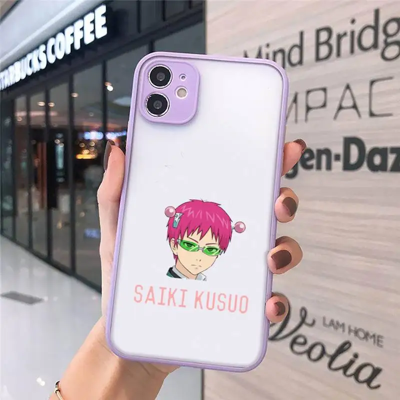 

Japan anime Saiki Kusuo Phone Cases matte transparent For iphone 7 8 11 12 plus mini x xs xr pro max cover