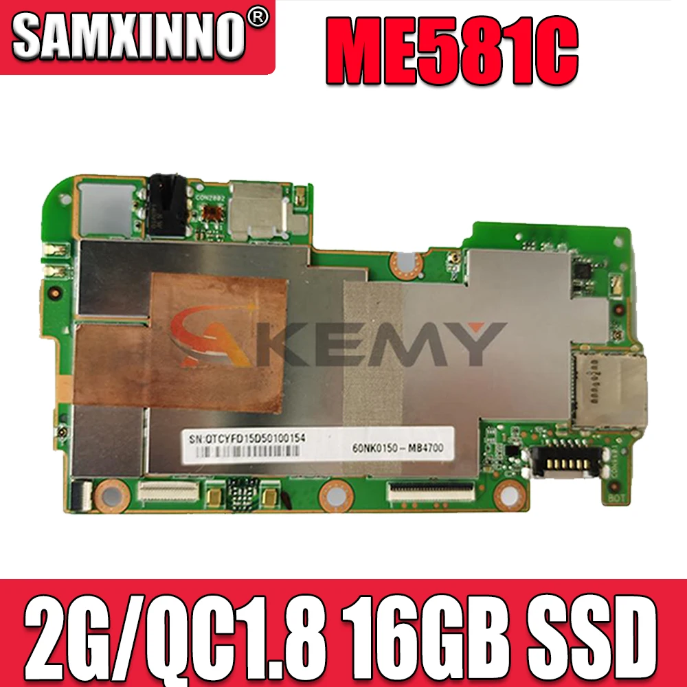 

original ME581C mainboard MeMO Pad 8 ME581C ME581CL 2G/QC1.8 16GB SSD For asus laptop motherboard