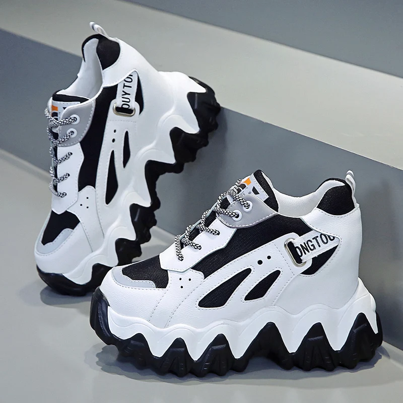 Кроссовки на танкетке 10 см/3 9 дюйма модная женская обувь массивные кроссовки