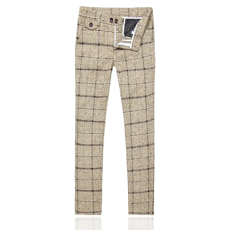 Брюки Мужские приталенные в клетку деловые Костюмные штаны Размеры S M L XL XXL XXXL 5XL