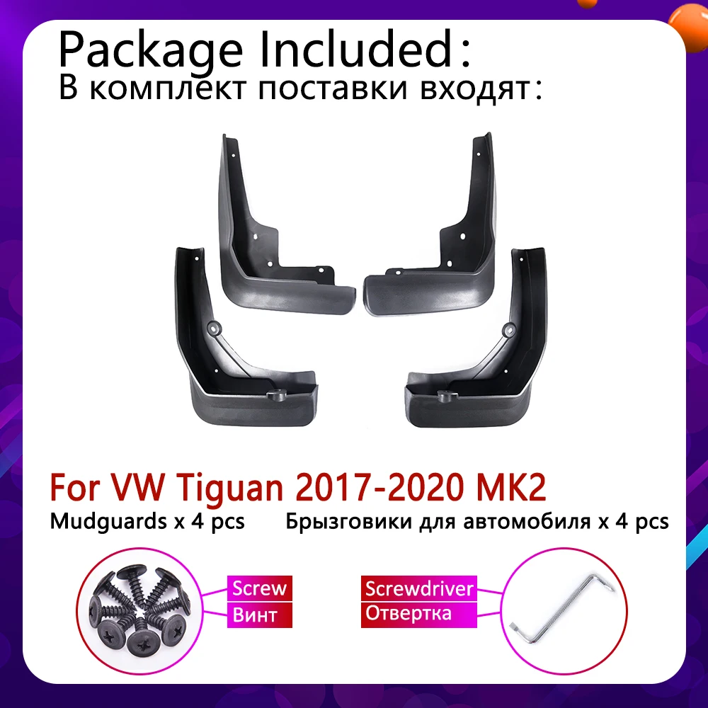 4 шт. Брызговики автомобильные для Volkswagen VW Tiguan 5N MK2 крыло брызговики Всплеск клапаном аксессуары для брызговиков