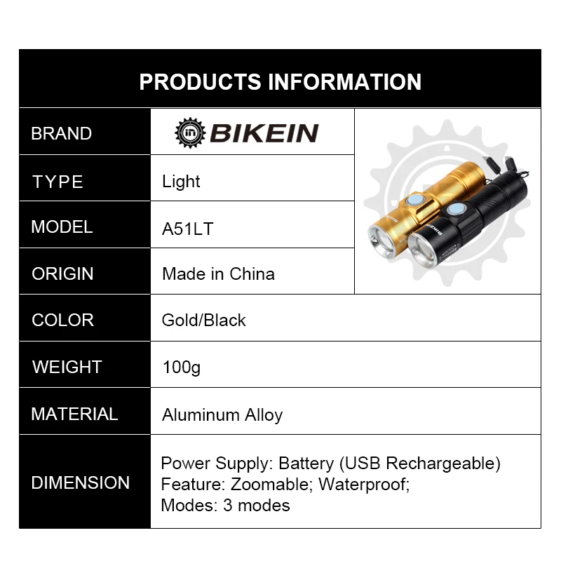 Водонепроницаемый передний светодиодный фонасветильник для горного велосипеда