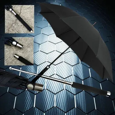 Sombrilla protectora multifuncional de metal para senderismo, herramienta de autodefensa de 21/26 pulgadas para exteriores, escalada, acampada, paraguas de mango largo